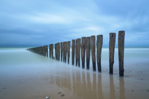 Moody weather at the beach of Sangatte