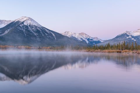 Mountains reflecting in Third Vermillion Lake