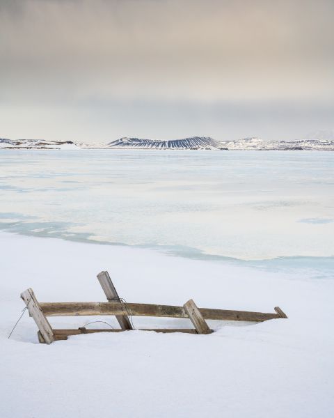 Frozen lake of Myvatn